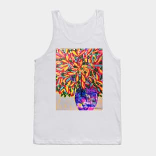 Purple Vase Filled with Flowers Painting Tank Top